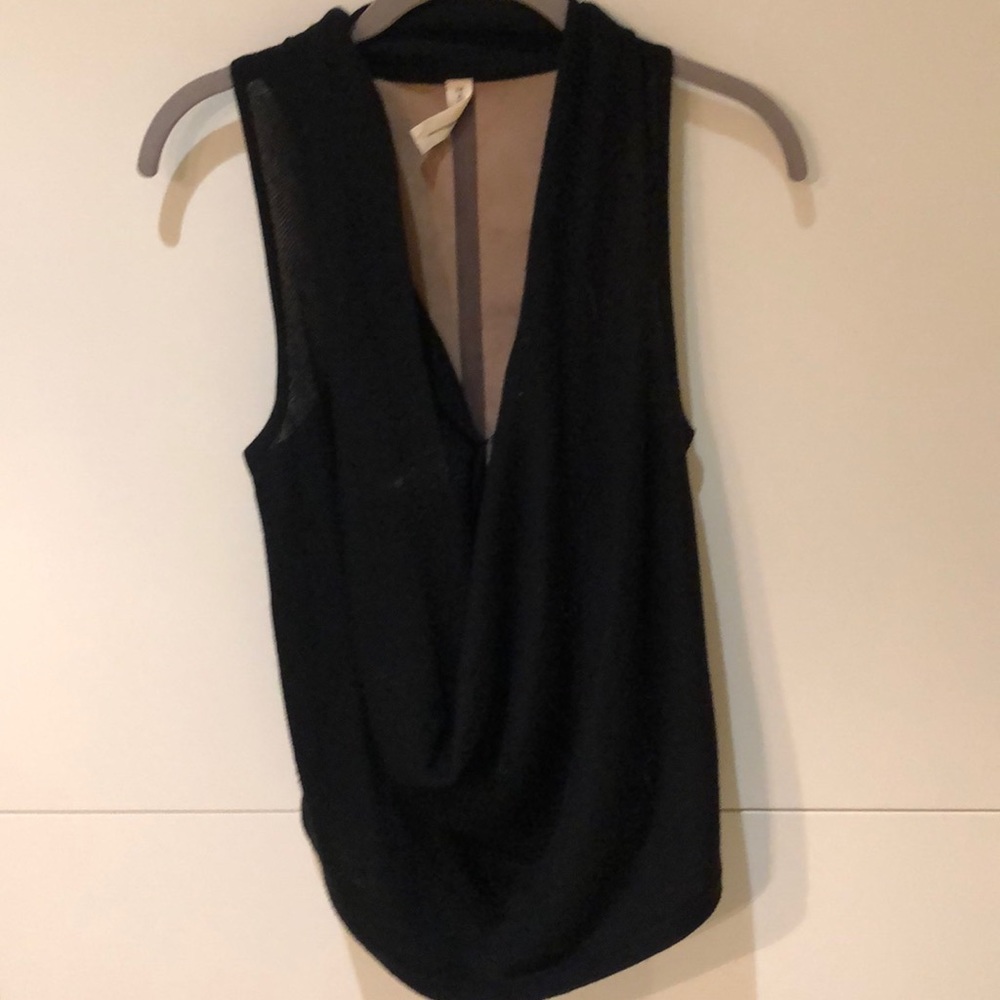 Wool and suede sleeveless vest